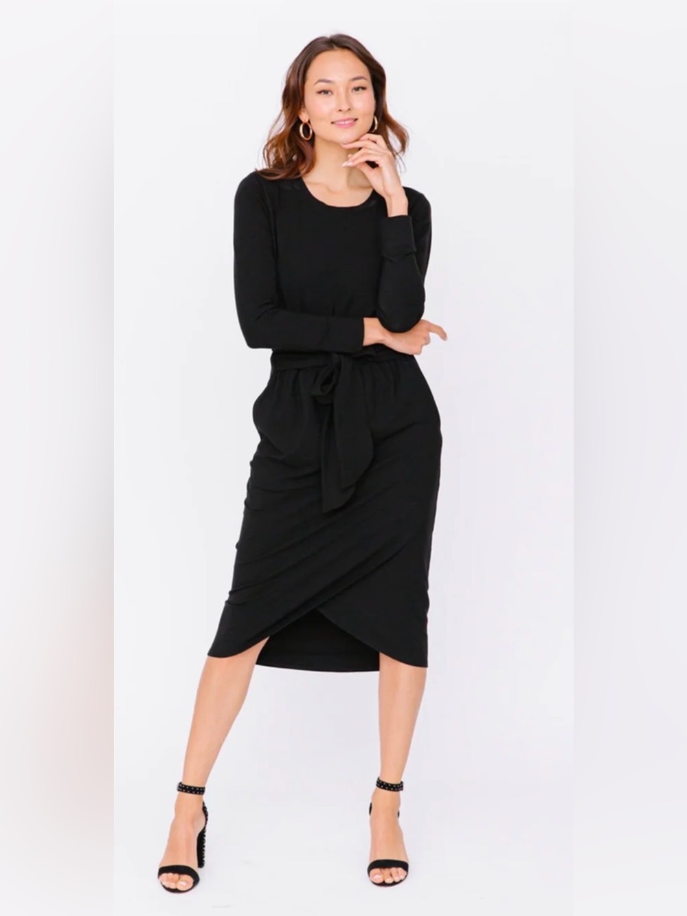 NWT Smash & Tess Rebecca Wrap dress long sleeve midnight black XS